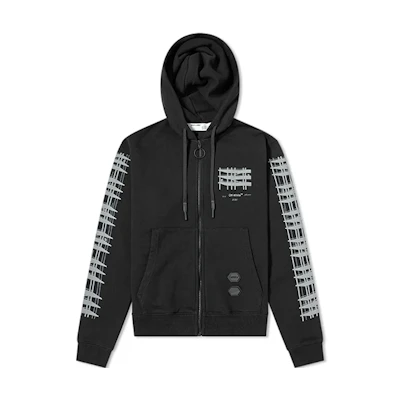 OFF-WHITE Black Fit Sweatshirt with Back Arrow Print OMBE001E19E300041091