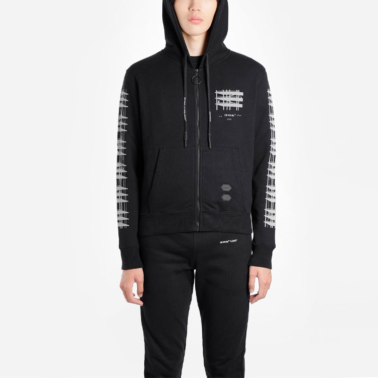OFF-WHITE Black Fit Sweatshirt with Back Arrow Print OMBE001E19E300041091 圖 3