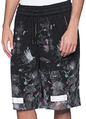 OFF-WHITE Black Graffiti Paint Splatter Print Shorts OMCB009F176190329901 Lookbook OFF-WHITE Black Graffiti Paint Splatter Print Shorts OMCB009F176190329901