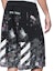Shop OFF-WHITE Black Graffiti Paint Splatter Print Shorts OMCB009F176190329901
