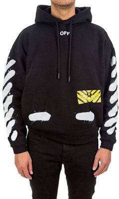 オフホワイト ブラックフーディー グラフィティストライプデザイン OMBB009G20FLE0021001 Lookbook オフホワイト ブラックフーディー グラフィティストライプデザイン OMBB009G20FLE0021001