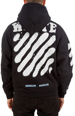 オフホワイト ブラックフーディー グラフィティストライプデザイン OMBB009G20FLE0021001 Shop オフホワイト ブラックフーディー グラフィティストライプデザイン OMBB009G20FLE0021001