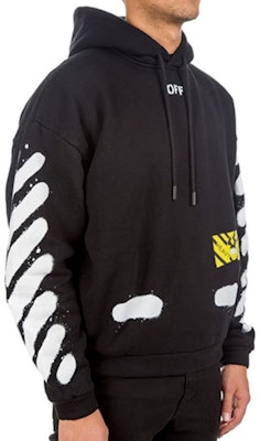 オフホワイト ブラックフーディー グラフィティストライプデザイン OMBB009G20FLE0021001 Purchase オフホワイト ブラックフーディー グラフィティストライプデザイン OMBB009G20FLE0021001