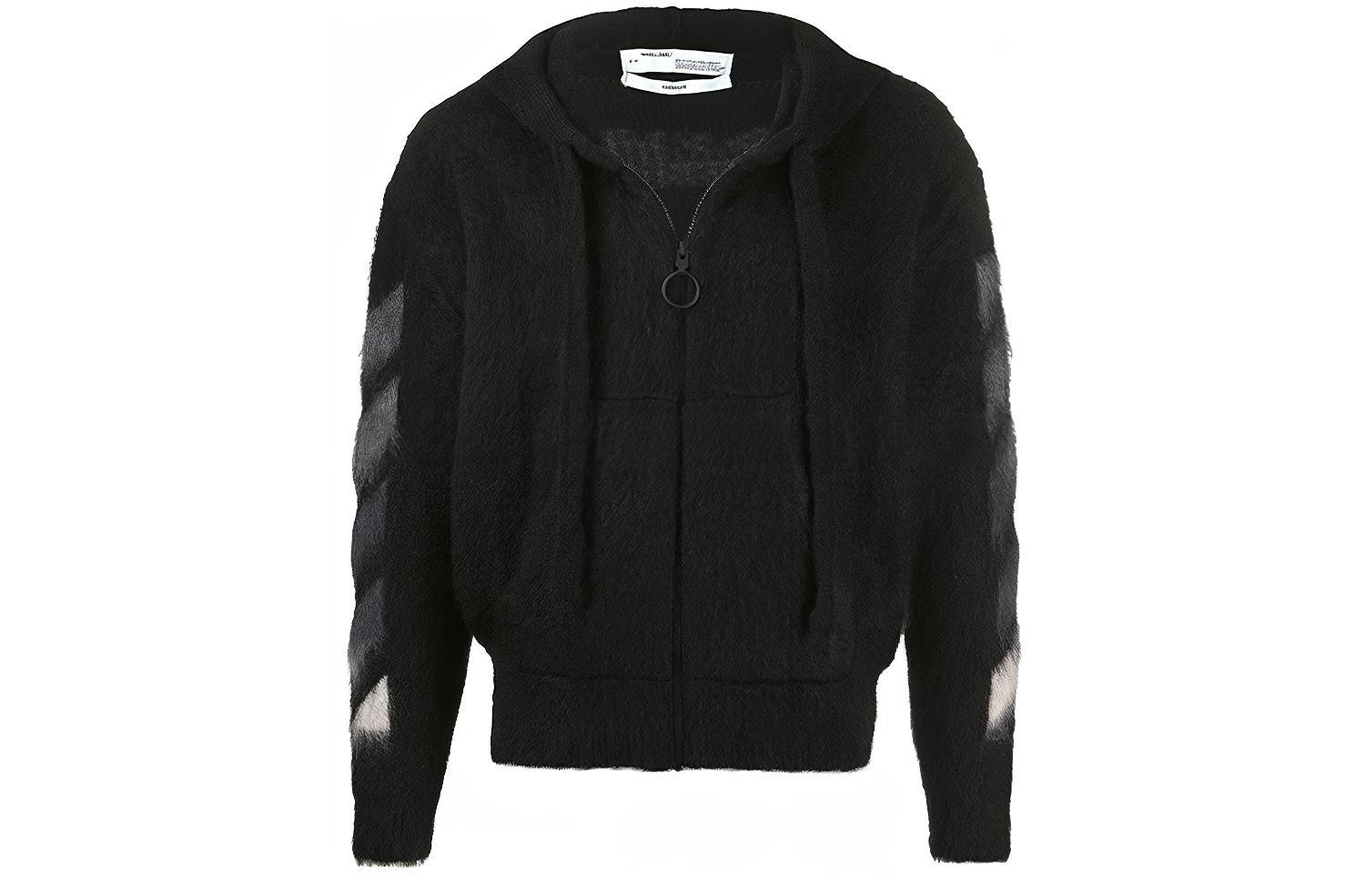 OFF-WHITE Black Knit Sweatshirt with Back Print OMHA073R20B020231088