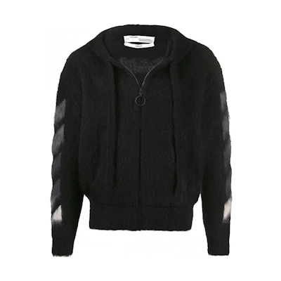 OFF-WHITE Black Knit Sweatshirt with Back Print OMHA073R20B020231088