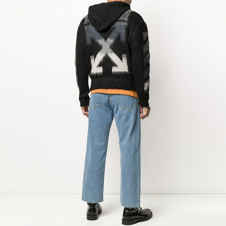 OFF-WHITE Black Knit Sweatshirt with Back Print OMHA073R20B020231088 圖 5