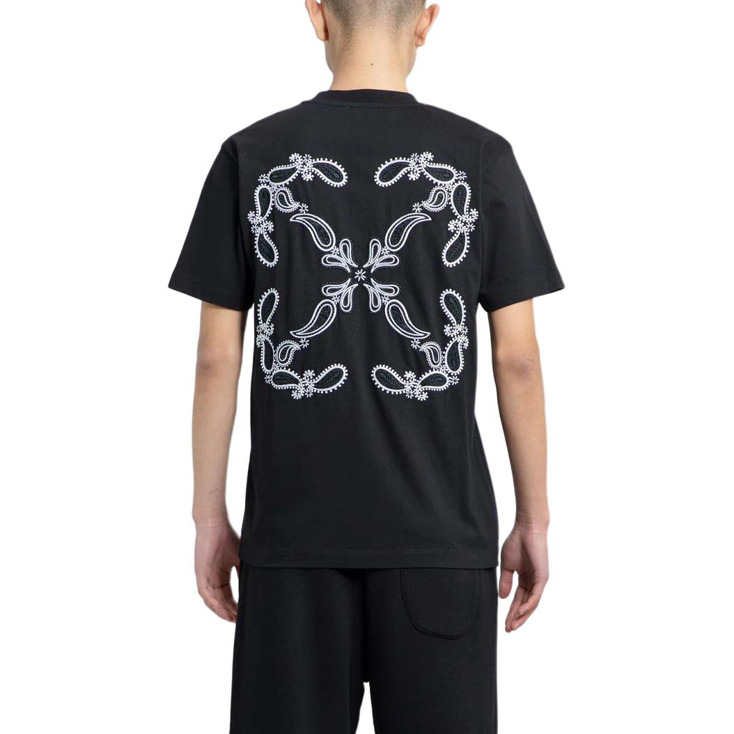 OFF-WHITE Black Letter Print Crewneck T-Shirt Regular Fit  Tee OMAA027S24JER0011001 圖 5