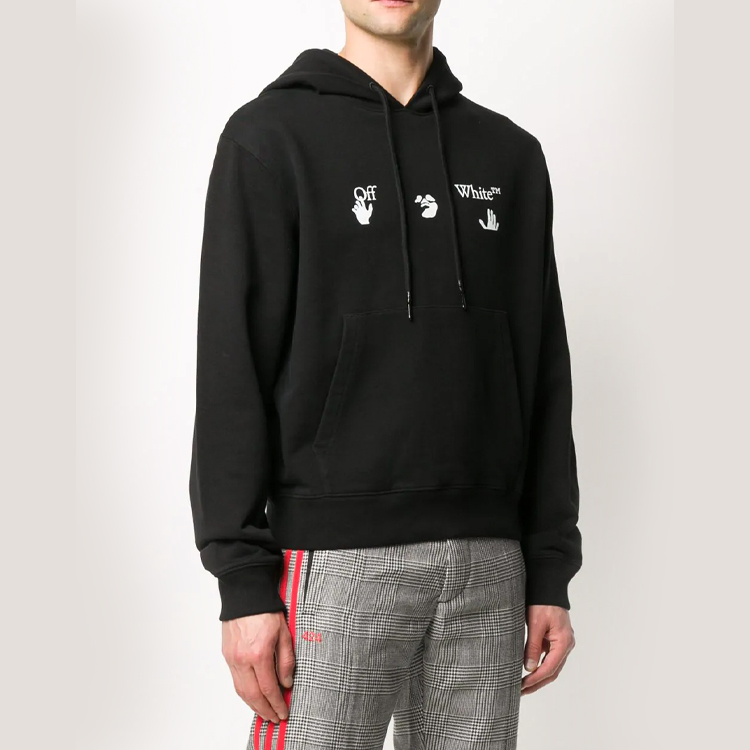 OFF-WHITE Black Logo Print Pullover Hoodie OMBB034E20FLE0021001 圖 3