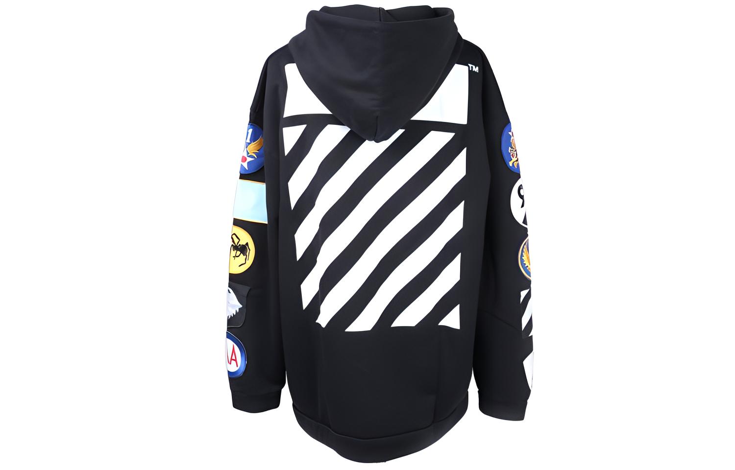 Off-White Black Long-Sleeve Zip-Up Jacket with Applique Details OMBB009F161920891001