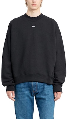 오프화이트 블랙 루즈핏 레터 프린트 크루넥 맨투맨 남성용 OMBA054F23FLE0101001 Order 오프화이트 블랙 루즈핏 레터 프린트 크루넥 맨투맨 남성용 OMBA054F23FLE0101001