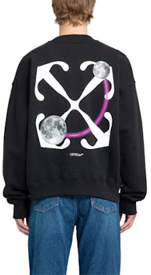 오프화이트 블랙 루즈핏 레터 프린트 크루넥 맨투맨 남성용 OMBA054F23FLE0101001 Lookbook 오프화이트 블랙 루즈핏 레터 프린트 크루넥 맨투맨 남성용 OMBA054F23FLE0101001