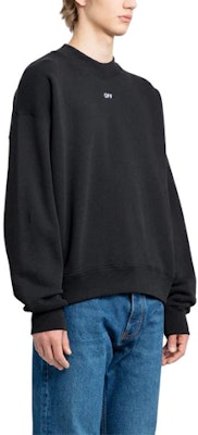 오프화이트 블랙 루즈핏 레터 프린트 크루넥 맨투맨 남성용 OMBA054F23FLE0101001 Shop 오프화이트 블랙 루즈핏 레터 프린트 크루넥 맨투맨 남성용 OMBA054F23FLE0101001