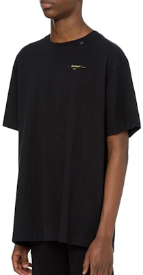 オフホワイト ブラック ルーズフィット イエロー ブラッシュアロー スプラット Tシャツ OMAA038F191850101060 Details for オフホワイト ブラック ルーズフィット イエロー ブラッシュアロー スプラット Tシャツ OMAA038F191850101060