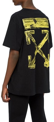 オフホワイト ブラック ルーズフィット イエロー ブラッシュアロー スプラット Tシャツ OMAA038F191850101060 Sizing オフホワイト ブラック ルーズフィット イエロー ブラッシュアロー スプラット Tシャツ OMAA038F191850101060