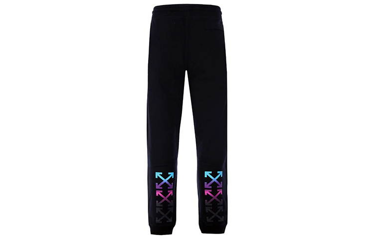 Lookbook OFF-WHITE Black Multicolor Printed Knit Sweatpants OMCH008F181920321088