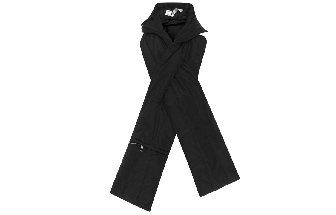 Shop OFF-WHITE Black Polyester Scarf/Neck Warmer OMMA021F21FAB0011010