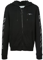 OFF-WHITE Black Printed Hoodie Regular Fit Sweatshirt OMBB033E181920021001 OFF-WHITE Black Printed Hoodie Regular Fit Sweatshirt OMBB033E181920021001