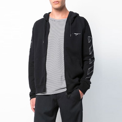 OFF-WHITE ブラック プリント フーディー レギュラーフィット スウェットシャツ OMBB033E181920021001 Lookbook OFF-WHITE ブラック プリント フーディー レギュラーフィット スウェットシャツ OMBB033E181920021001