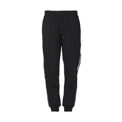 OFF-WHITE Black Side Stripe Letter Print Joggers OMCH008E18A200011000