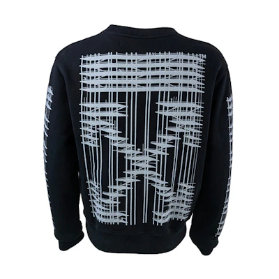 OFF-WHITE Black Speed Bump Print Logo Sweatshirt OMBA025E19E300041091