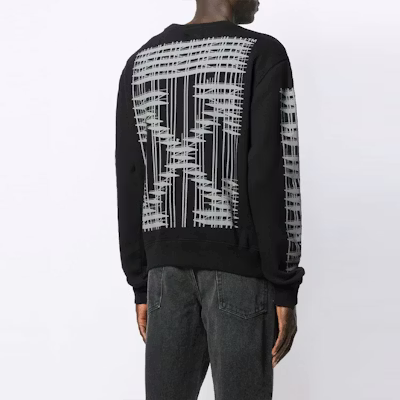 Sudadera Negra OFF-WHITE con Logo y Diseño Speed Bump. OMBA025E19E300041091 Details for Sudadera Negra OFF-WHITE con Logo y Diseño Speed Bump. OMBA025E19E300041091
