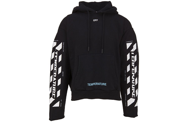 Off-White Black Striped Hoodie Black OMBB031S181920231001