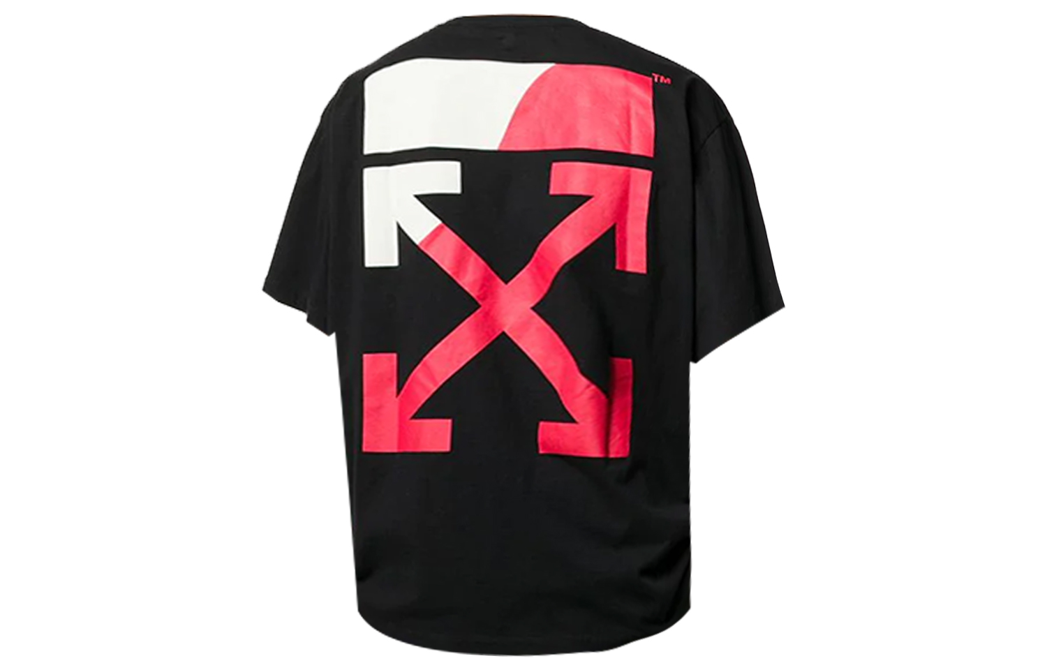 OFF-WHITE Black T-Shirt with Back Arrow Print OMAA038S191850061020