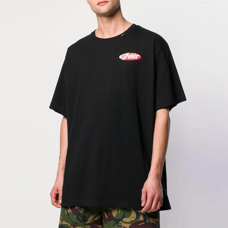 OFF-WHITE Black T-Shirt with Back Arrow Print OMAA038S191850061020 圖 5