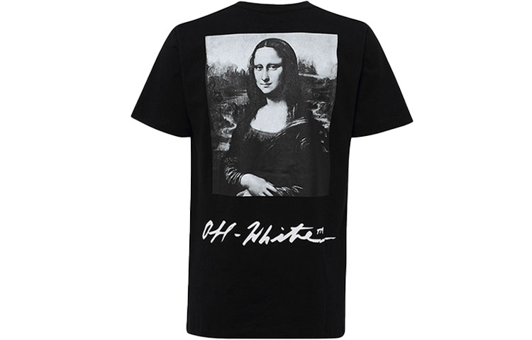 OFF-WHITE Black T-Shirt with Mona Lisa Print OMAA038S191850051020 圖 2