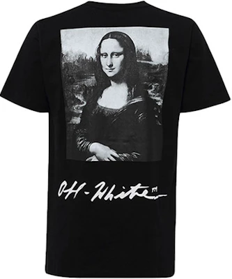 OFF-WHITE Black T-Shirt with Mona Lisa Print OMAA038S191850051020 Order OFF-WHITE Black T-Shirt with Mona Lisa Print OMAA038S191850051020