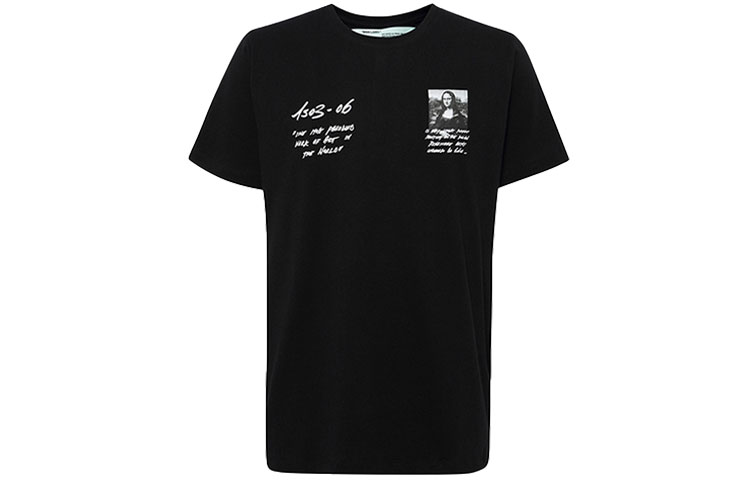 OFF-WHITE Black T-Shirt with Mona Lisa Print OMAA038S191850051020 圖 3