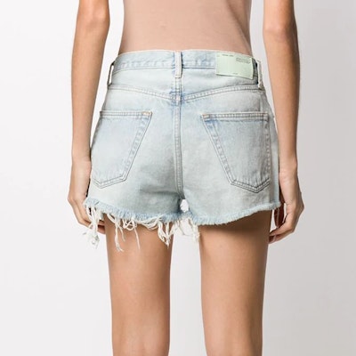 Off-White Bleached Denim Shorts Bleach Shop Off-White Bleached Denim Shorts Bleach