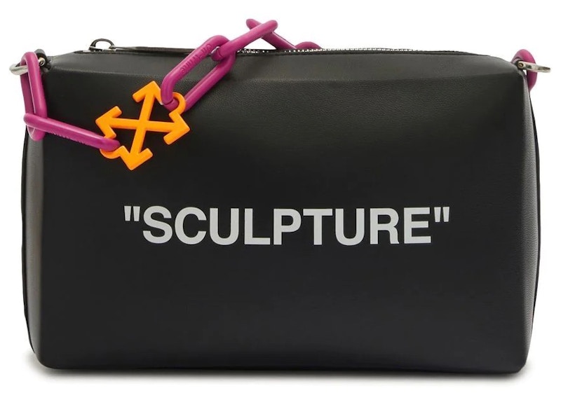 OFF-WHITE Block Pouch Quote Clutch Bag Black