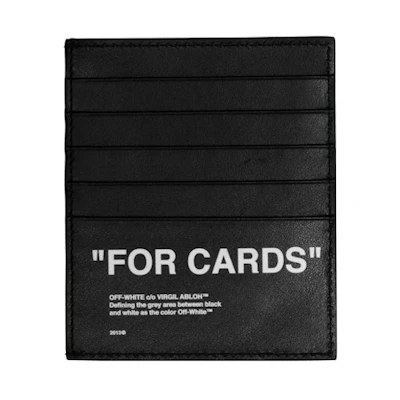 OFF-WHITE Bold Quote Card Holder "FOR CARDS" Black