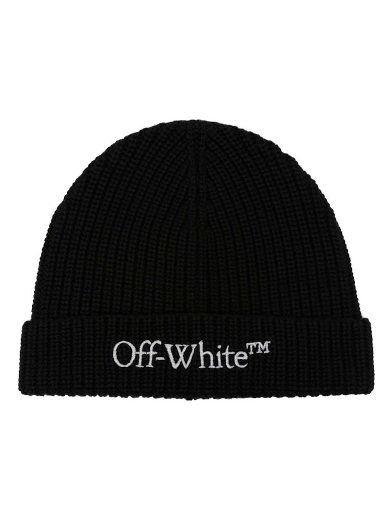 Off-White Bookish Classic Knit Beanie Black/White