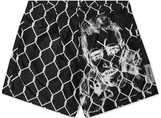 Off-White Broken Fence Swim Shorts Black/White Order Off-White Broken Fence Swim Shorts Black/White