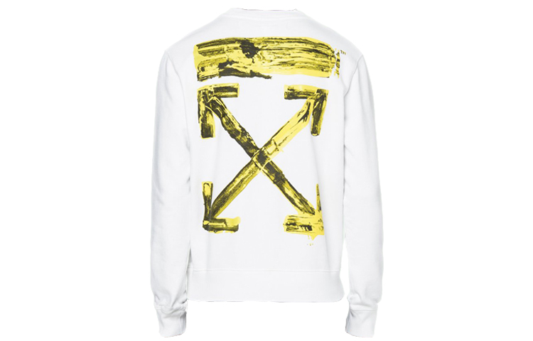 OFF-WHITE Brush Stroke Arrow Graphic Sweatshirt White OMBA025F19E300100160