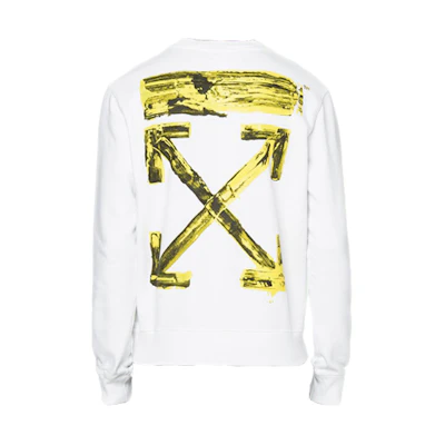 OFF-WHITE Brush Stroke Arrow Graphic Sweatshirt White OMBA025F19E300100160