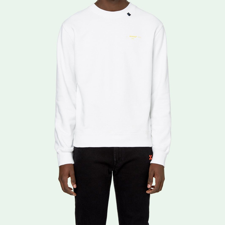 Shop 오프화이트 브러시 스트로크 화살표 그래픽 스웨트셔츠 화이트 OMBA025F19E300100160