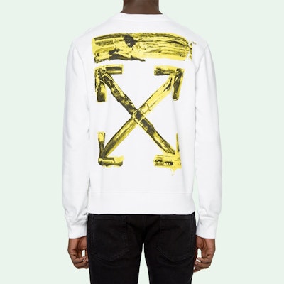 오프화이트 브러시 스트로크 화살표 그래픽 스웨트셔츠 화이트 OMBA025F19E300100160 Details for 오프화이트 브러시 스트로크 화살표 그래픽 스웨트셔츠 화이트 OMBA025F19E300100160