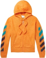 Off-White Brushed Arrows Mohair Zip Up Hoodie Orange/Multicolor Off-White Brushed Arrows Mohair Zip Up Hoodie Orange/Multicolor