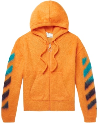 Off-White Brushed Arrows Mohair Zip Up Hoodie Orange/Multicolor Buy Off-White Brushed Arrows Mohair Zip Up Hoodie Orange/Multicolor