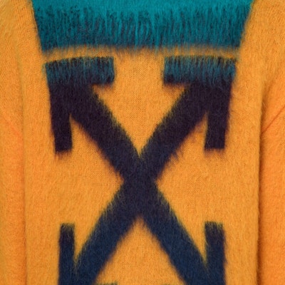 Off-White Brushed Arrows Mohair Zip Up Hoodie Orange/Multicolor Order Off-White Brushed Arrows Mohair Zip Up Hoodie Orange/Multicolor