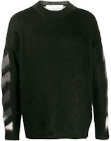 Off-White Brushed Mohair Diag Arrows Knit Sweater Black Off-White Brushed Mohair Diag Arrows Knit Sweater Black