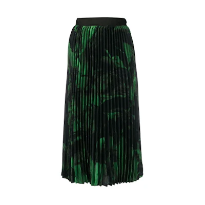 Off-White Brushstroke Plisse Skirt Black/Green