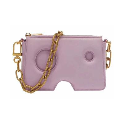OFF-WHITE Burrow Leather Shoulder Bag Lilac