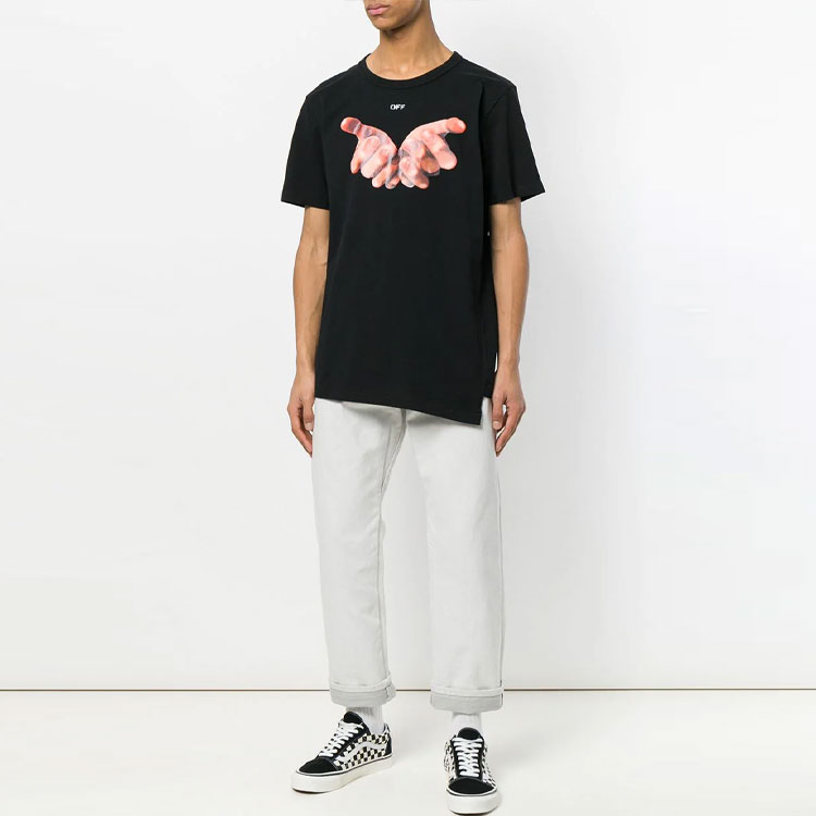 Purchase オフホワイト c/o Virgil Abloh マジックハンド ブラック Tシャツ OMAA032S181850911088