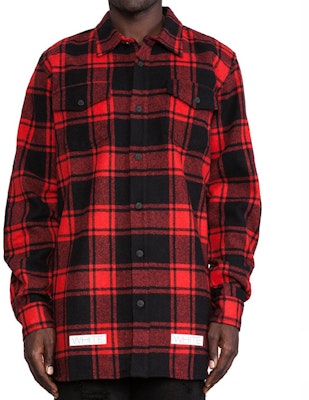 OFF-WHITE C/O VIRGIL Kemeja Kotak-Kotak Hitam Merah Unisex AU8002-13-P02 Shop OFF-WHITE C/O VIRGIL Kemeja Kotak-Kotak Hitam Merah Unisex AU8002-13-P02