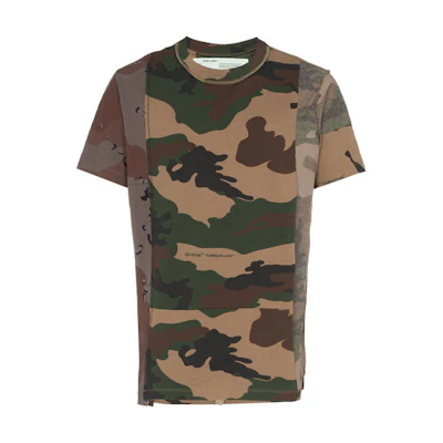 OFF-WHITE Camo Cotton Short Sleeve T-Shirt OMAA056F181850429901