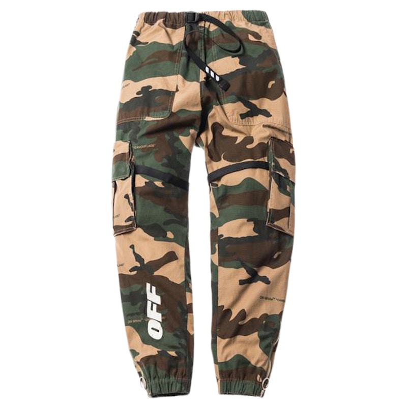 Off-White Camo Parachute Cargo Pants Green